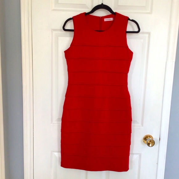 Calvin Klein Dresses & Skirts - CALVIN KLEIN red dress
